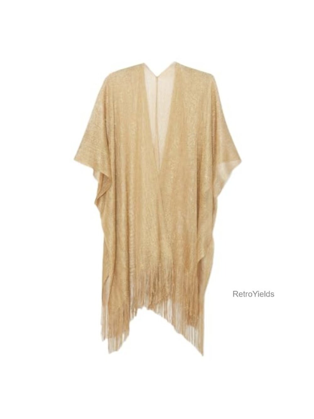 Metallic Evening Shawl Wrap Cardigan One Size Party Beach Coverup